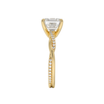 Load image into Gallery viewer, 1.50 Carat Asscher Cut Twisted Moissanite Ring in Yellow Gold
