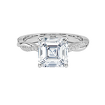 Load image into Gallery viewer, 1.50 Carat Asscher Cut Twisted Moissanite Ring in Yellow Gold
