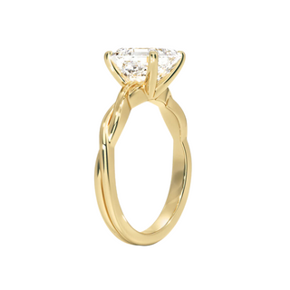 1.50 Carat Asscher Cut Twisted Moissanite Ring in White Gold