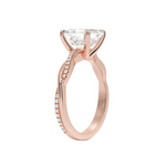 Load image into Gallery viewer, 1.50 Carat Asscher Cut Twisted Moissanite Ring in Yellow Gold
