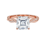 Load image into Gallery viewer, 1.50 Carat Asscher Cut Twisted Moissanite Ring in Yellow Gold

