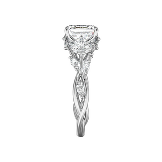 2 Carat Asscher Shaped Vintage Moissanite Ring in White Gold