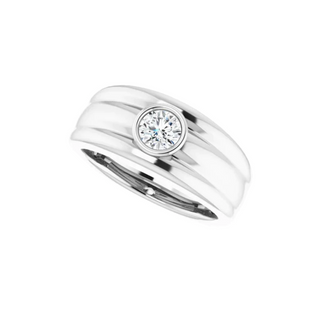 1ct Bezel Set Moissanite Wedding Ring for Men
