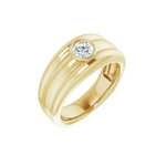 Load image into Gallery viewer, 1 Carat Round Cut Bezel Set Moissanite Wedding Ring for Men
