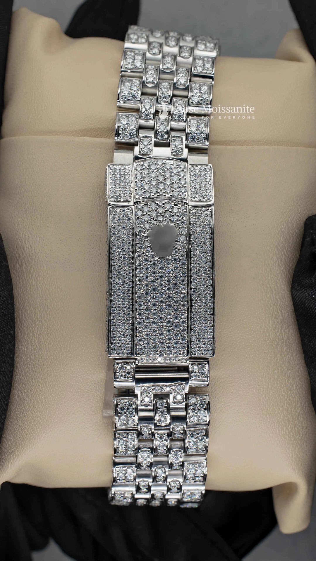 Back Side of Blue Face Dial Moissanite Diamond Watch | 41MM