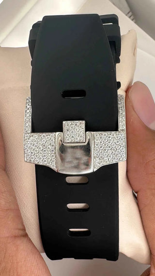 Bust Down Rubber Band Moissanite Watch