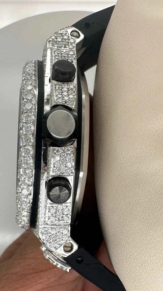 Bust Down Rubber Band Moissanite Watch