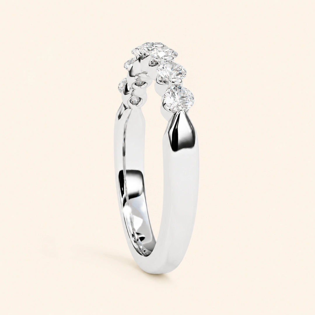 Side View Of 7 Stone Wedding Band