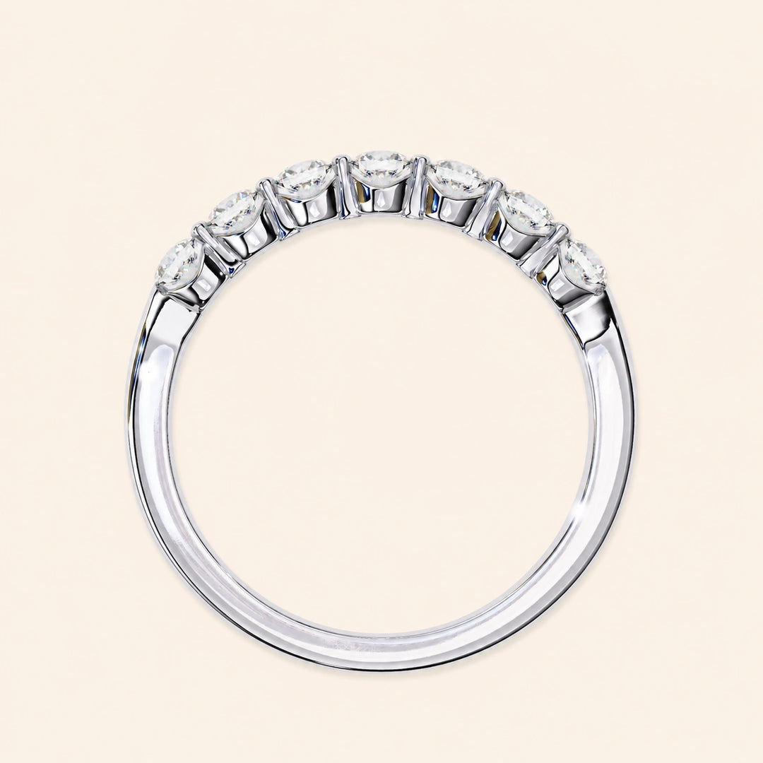 Back View Of 7 Stone Wedding Band
