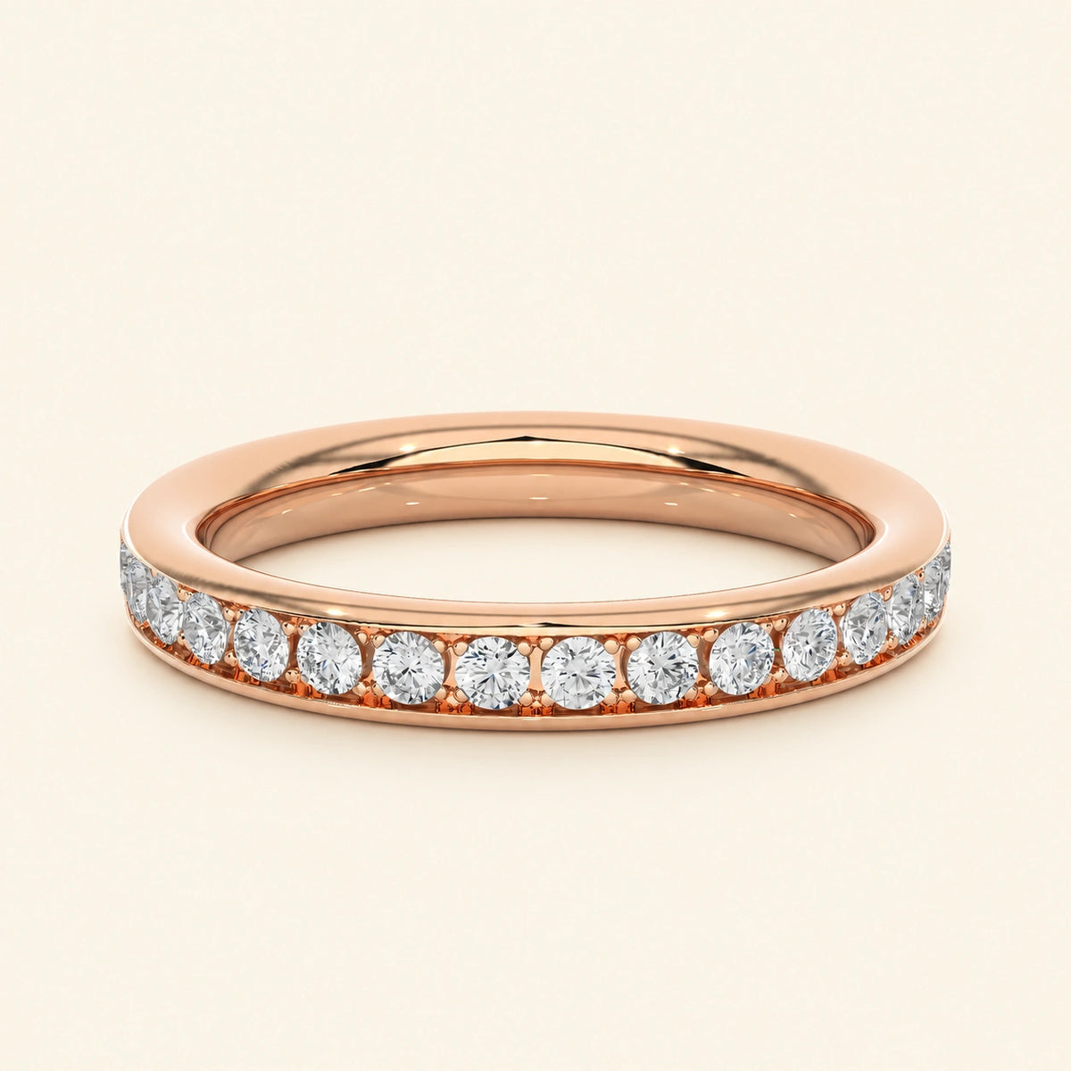 Front view of half eternity band