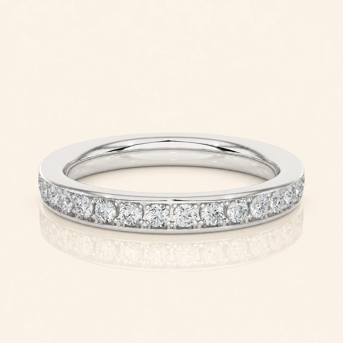 Front view of half eternity band