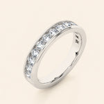 Load image into Gallery viewer, Angle View Of PChannel Set Half Eternity Band
