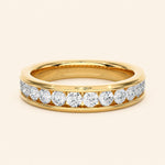 Load image into Gallery viewer, Front View Of PChannel Set Half Eternity Band
