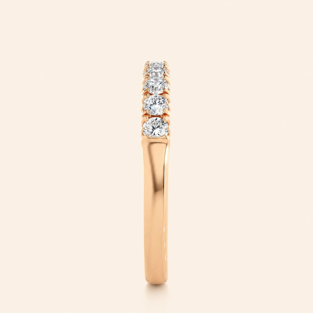 Side View Of Half Eternity Wedding Band