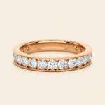 Load image into Gallery viewer, Front View Of Half Eternity Round Cut Wedding Band
