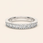 Load image into Gallery viewer, Front View Of Half Eternity Round Cut Wedding Band

