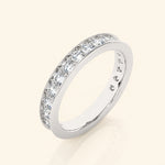 Load image into Gallery viewer, Angle View Of Half Eternity Round Cut Wedding Band
