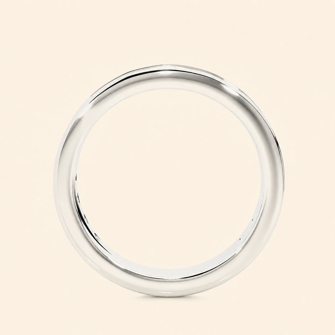 Back View Of Half Eternity Round Cut Wedding Band