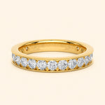 Load image into Gallery viewer, Front View Of Half Eternity Round Cut Wedding Band
