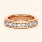 Load image into Gallery viewer, Front View Of Round Baguette Wedding Band

