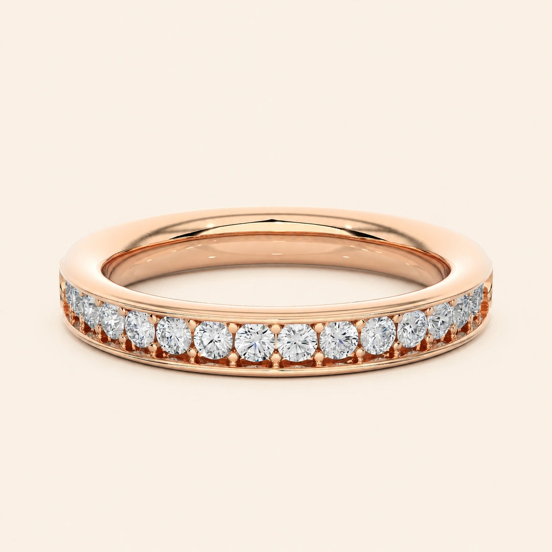 Front View Of Round Half Eternity Band
