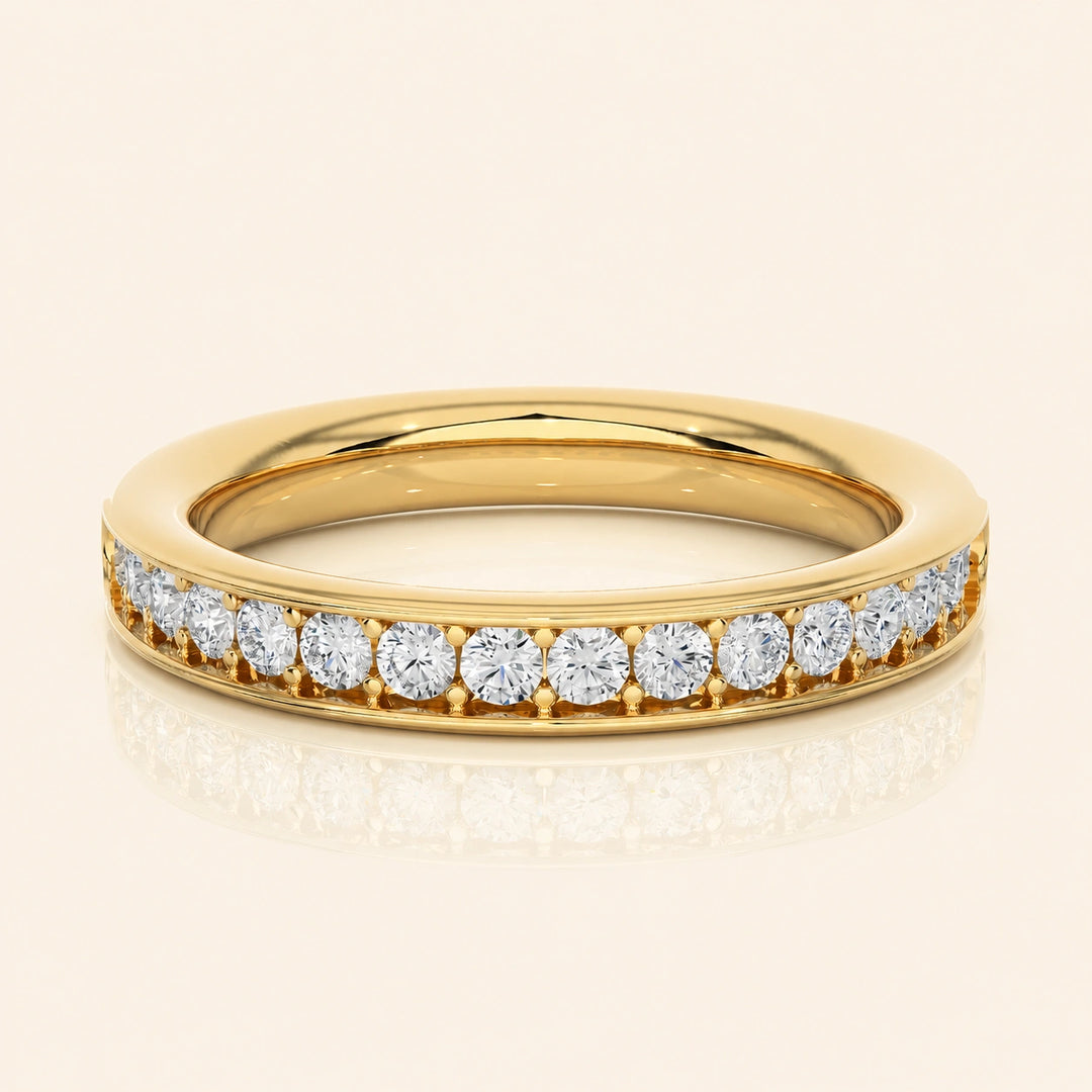 Front View Of Round Half Eternity Band