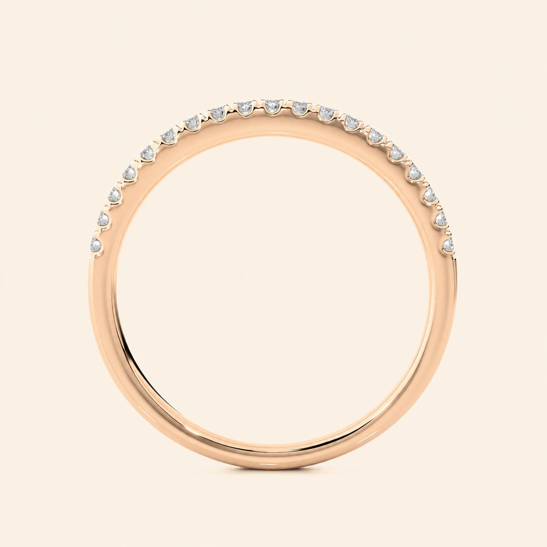 Back View Of Prong Half Eternity Wedding Band