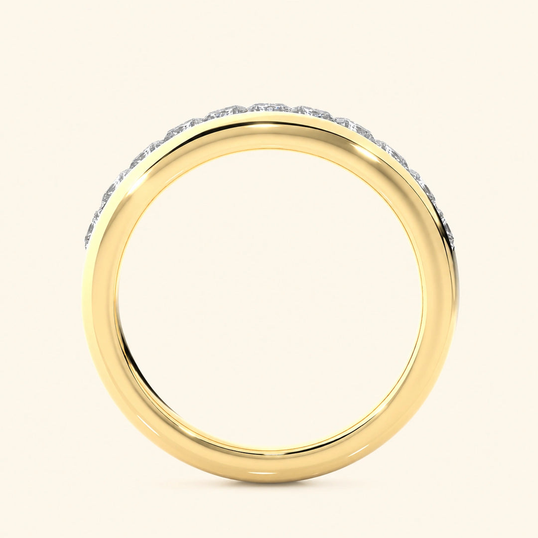 Back View Of Princess Half Eternity Wedding Band
