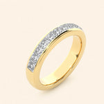 Load image into Gallery viewer, Angle View Of Princess Half Eternity Wedding Band
