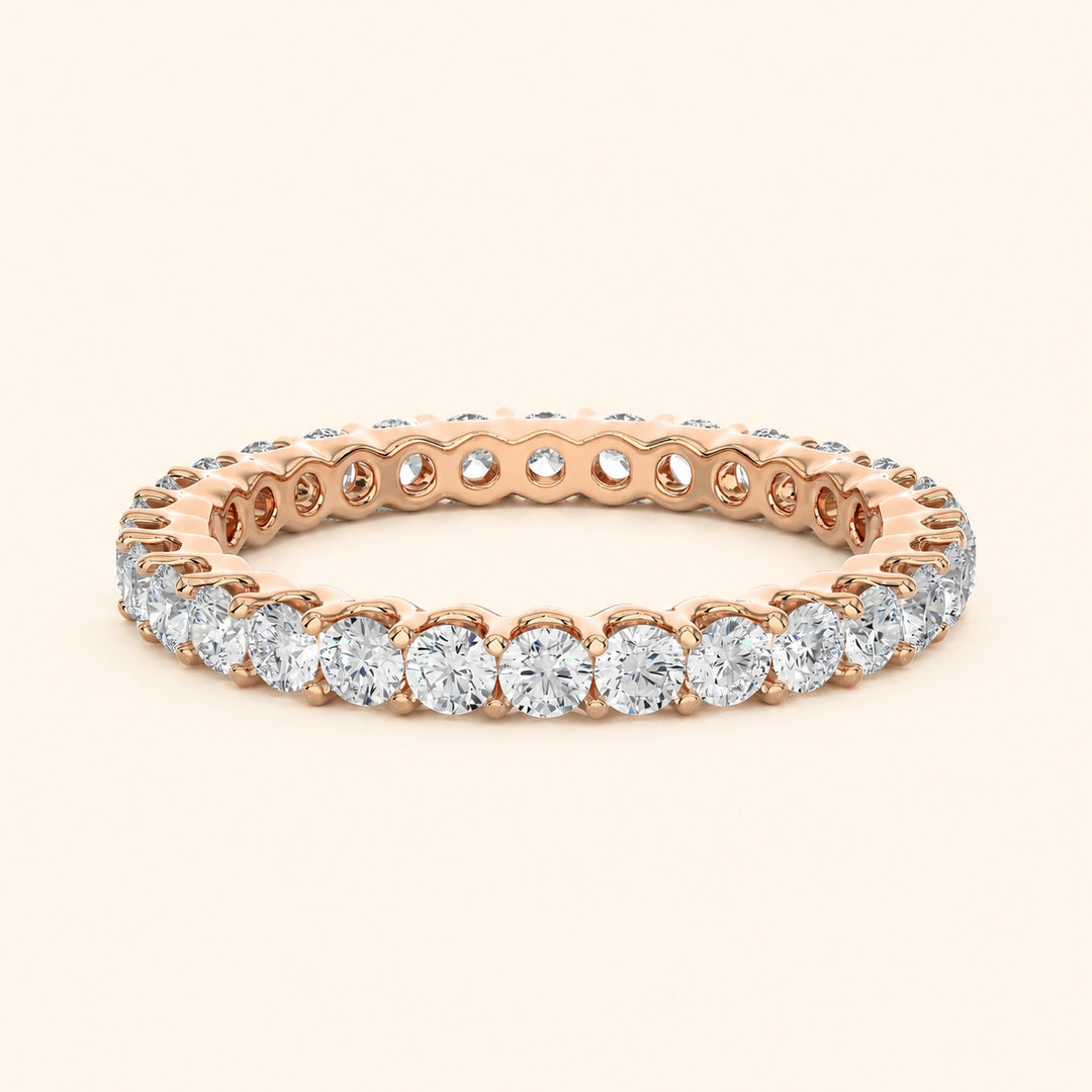 Front View Of Round Cut Wedding Band 