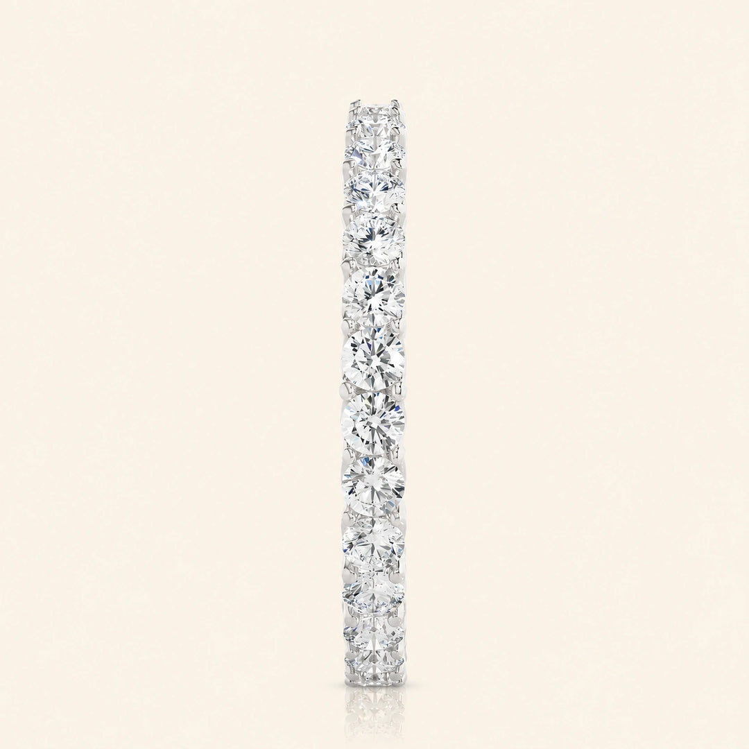 Side View Of Round Cut Wedding Band 