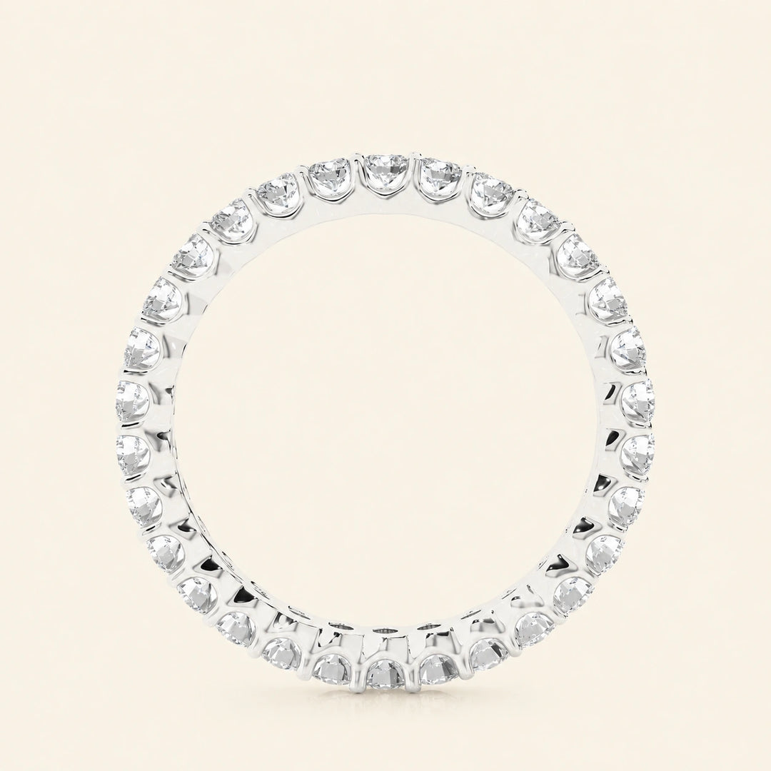Back View Of Round Cut Wedding Band 