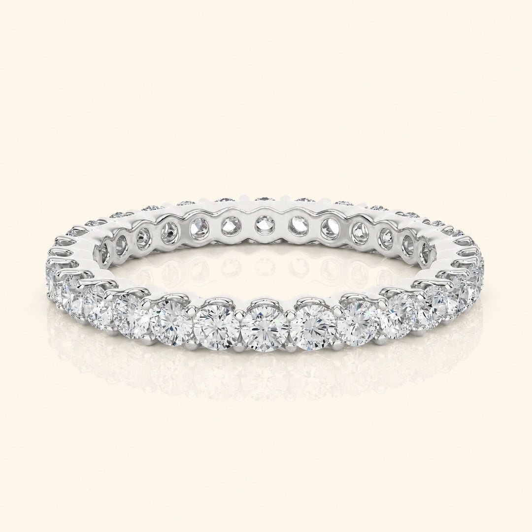 Front View Of Round Cut Wedding Band 