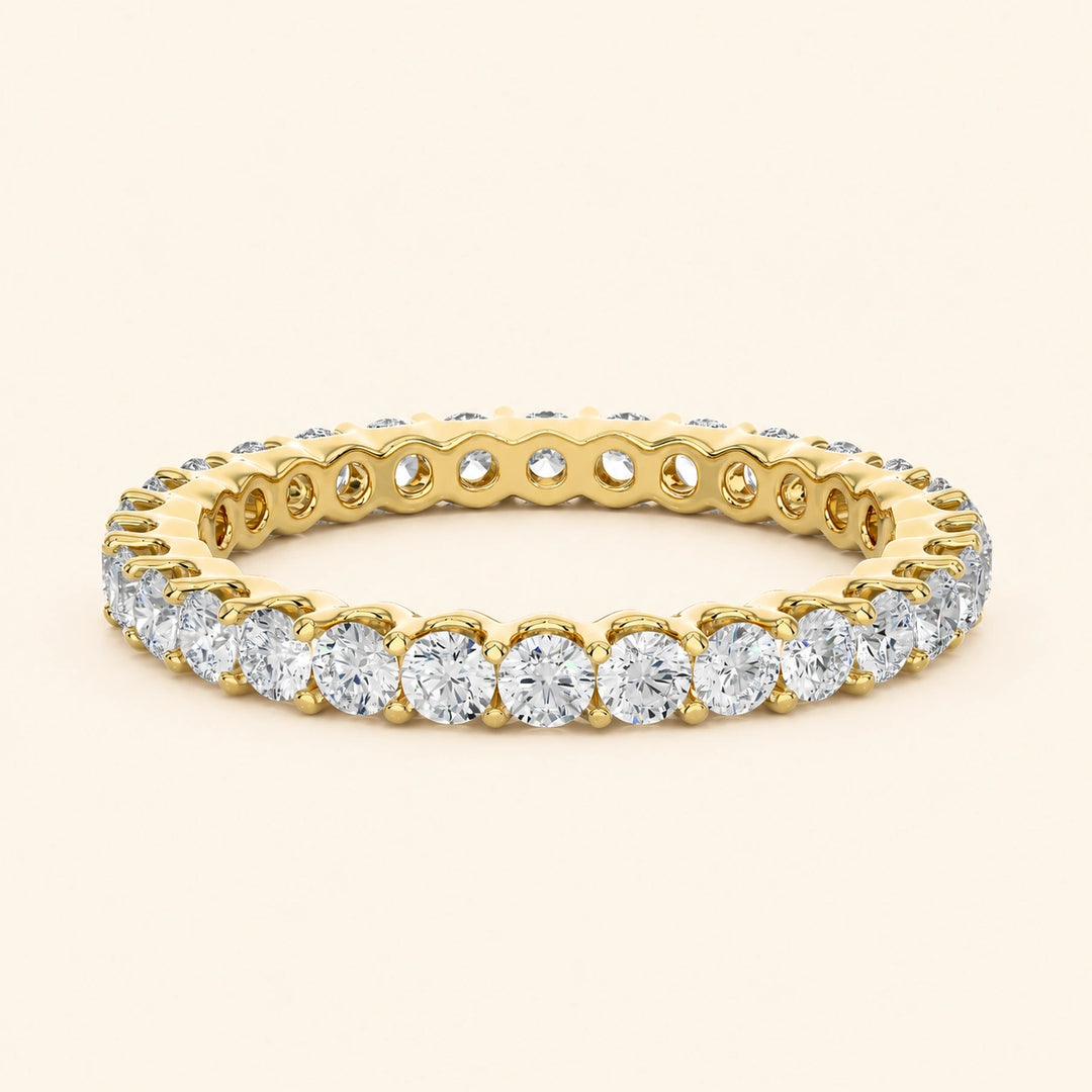 Front View Of Round Cut Wedding Band 