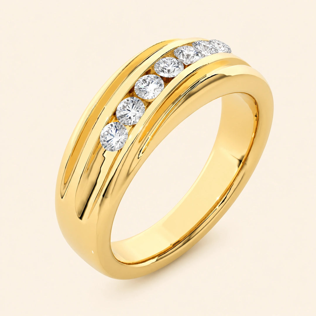 Angle View Of 7 Stone Ring