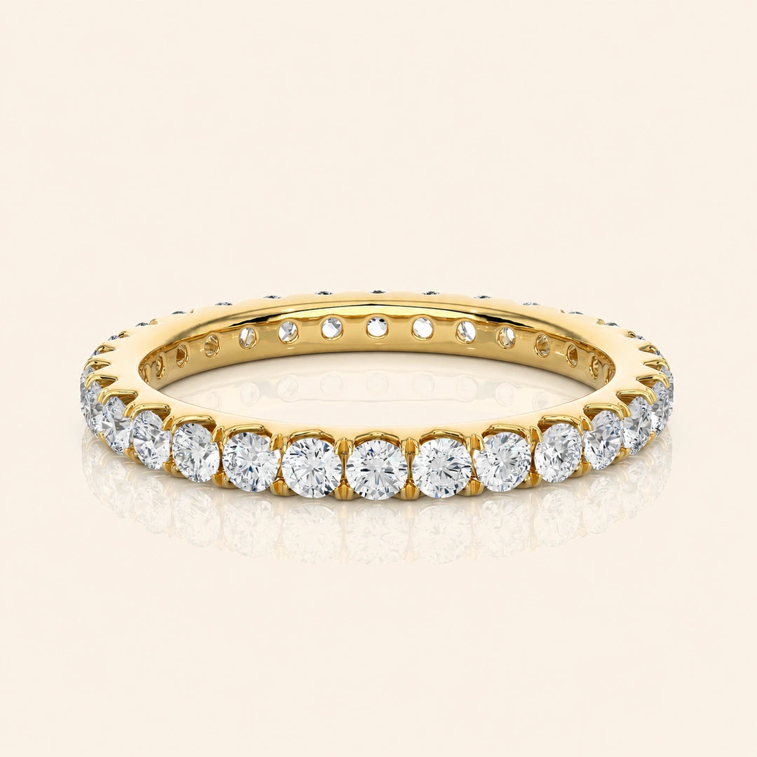 Front View Of V Split French Set Wedding Band