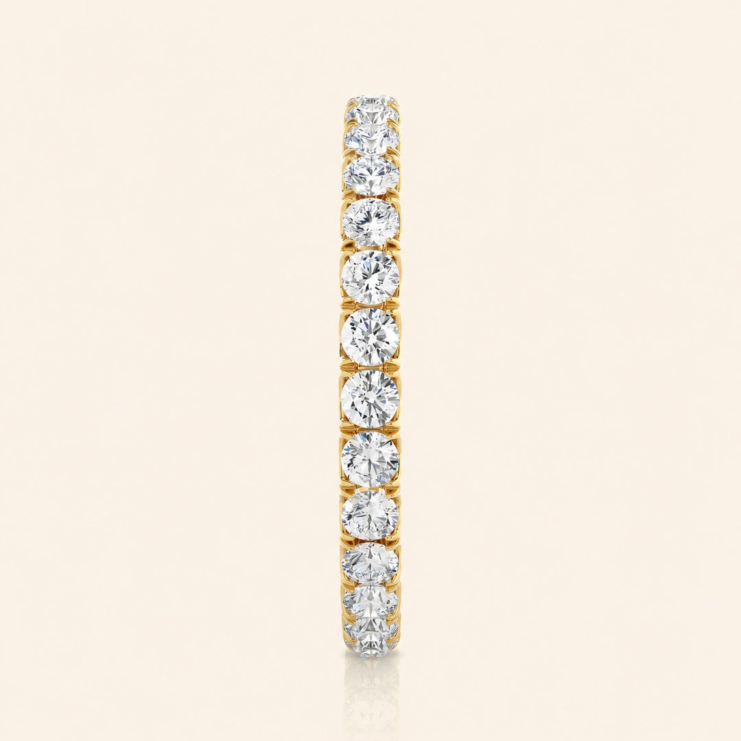 Side View Of V Split French Set Wedding Band