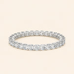 Load image into Gallery viewer, Front View Of Shared Prong Eternity Band

