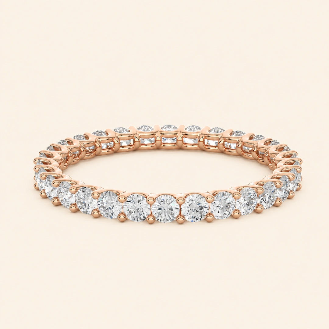 Front View Of Shared Prong Eternity Band