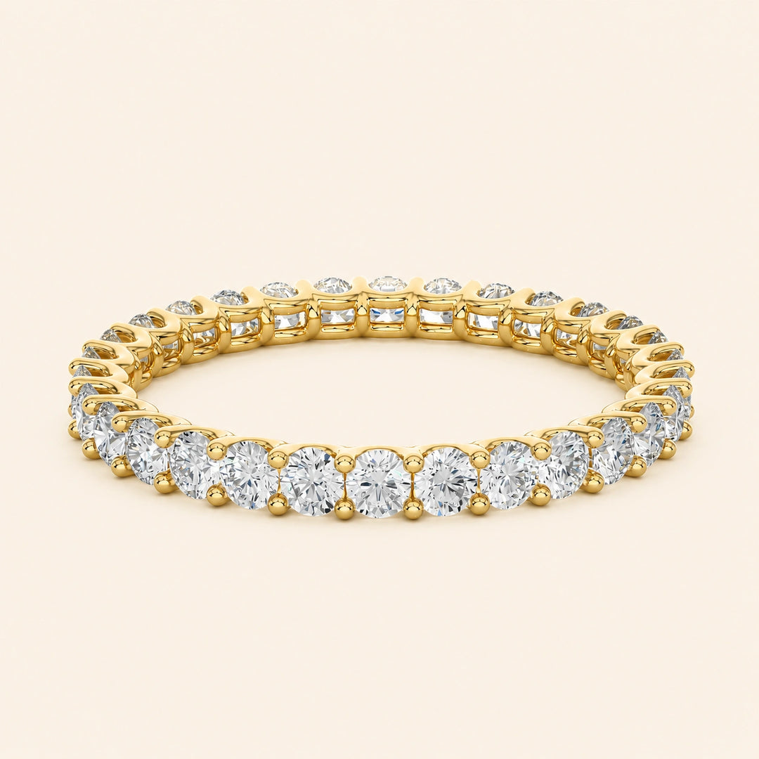 Front View Of Shared Prong Eternity Band