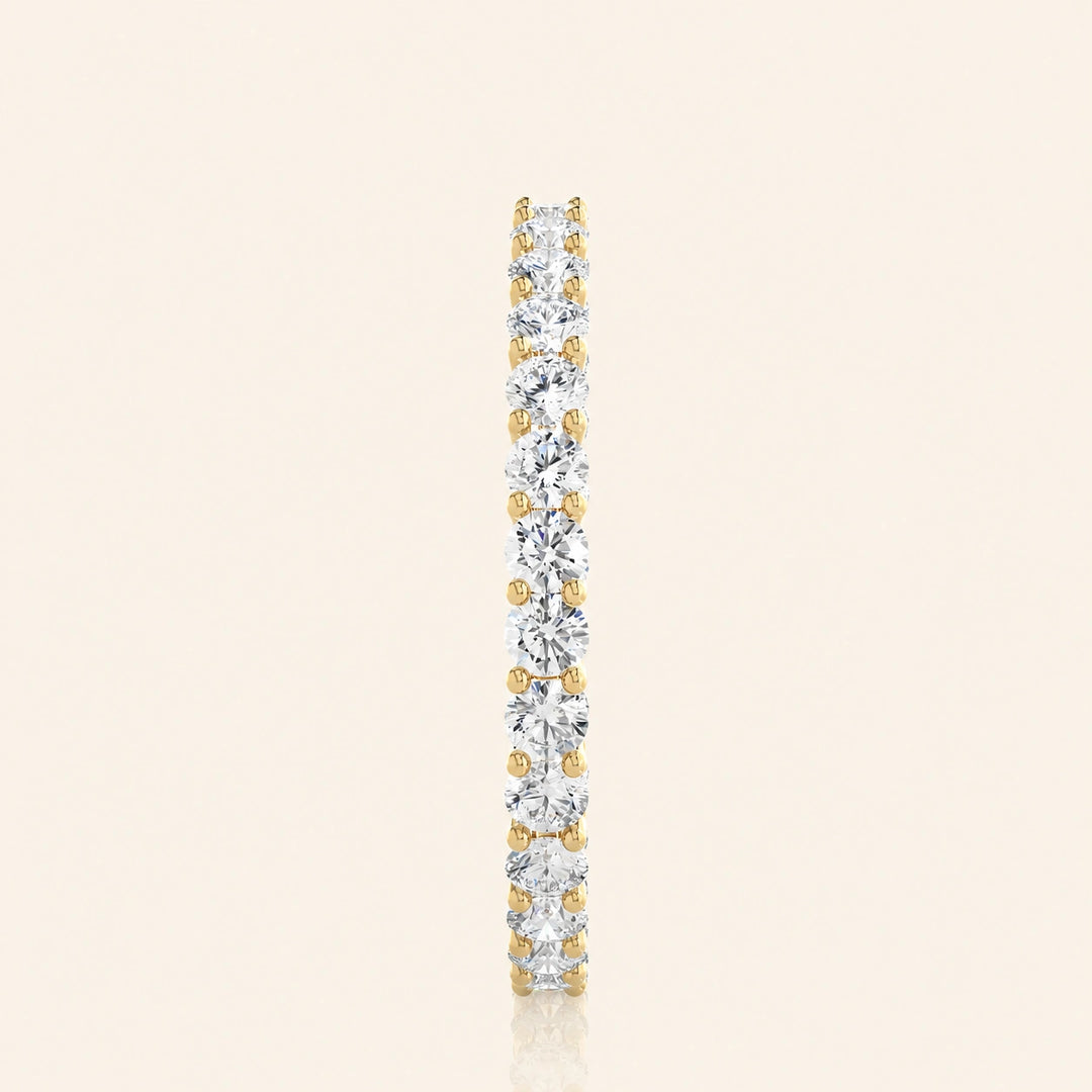 Side View Of Shared Prong Eternity Band