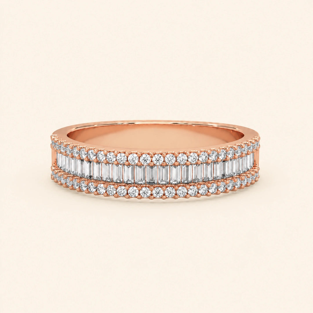 Front View Of Baguette Wedding Band