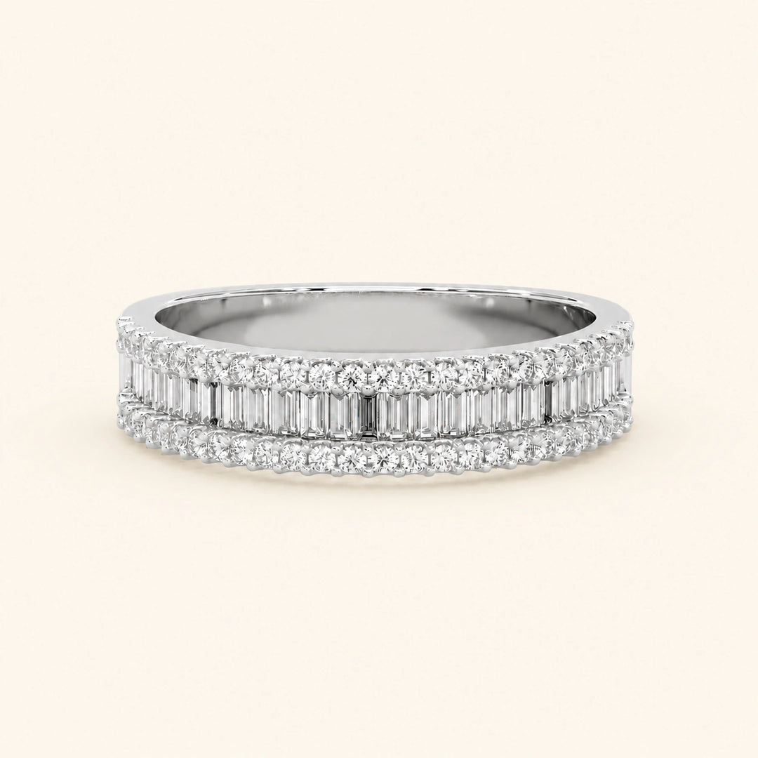 Front View Of Baguette Wedding Band