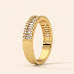 Load image into Gallery viewer, Side View Of Baguette Wedding Band

