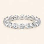 Load image into Gallery viewer, Front View Of Bar Prong Eternity Wedding Band
