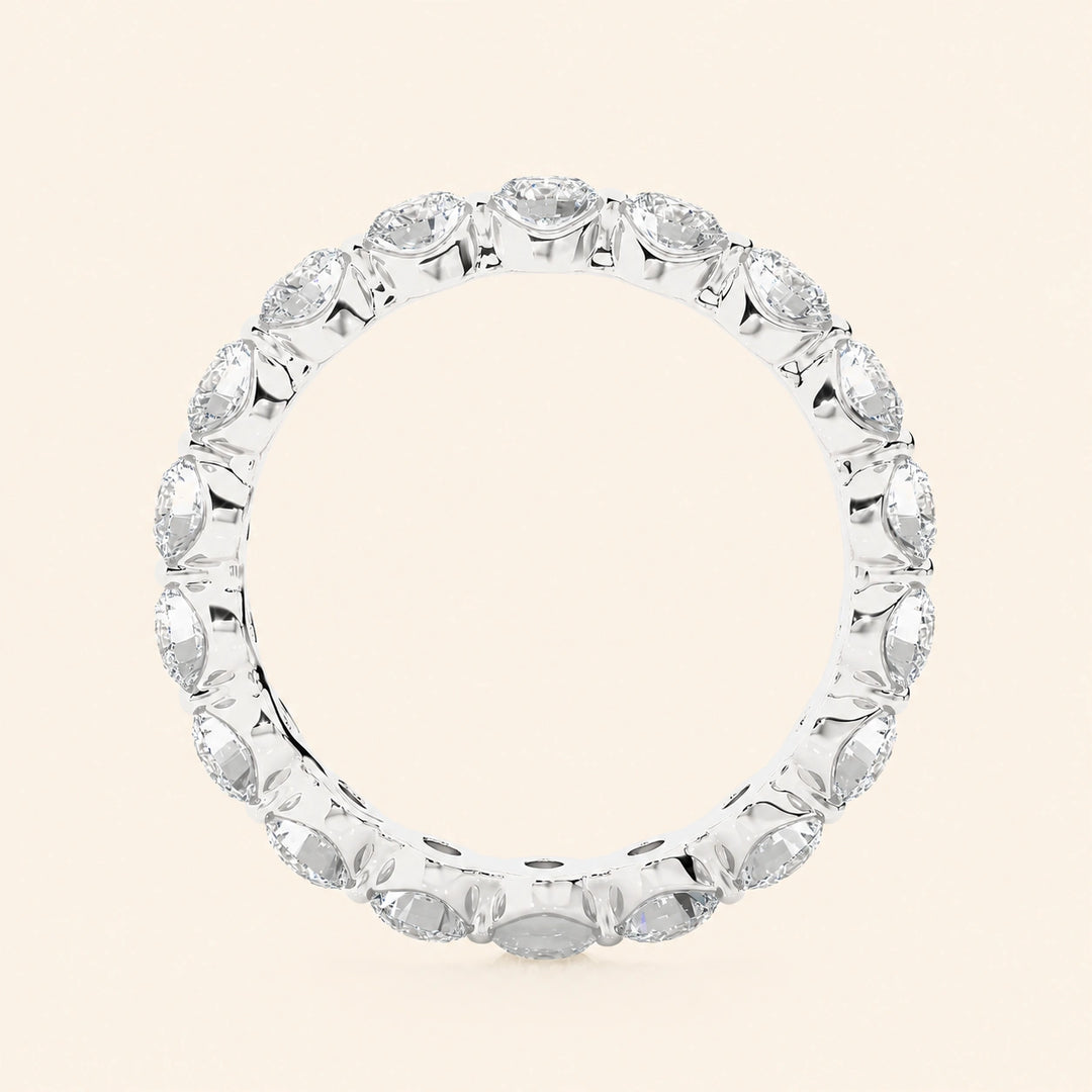 Back View Of Bar Prong Eternity Wedding Band