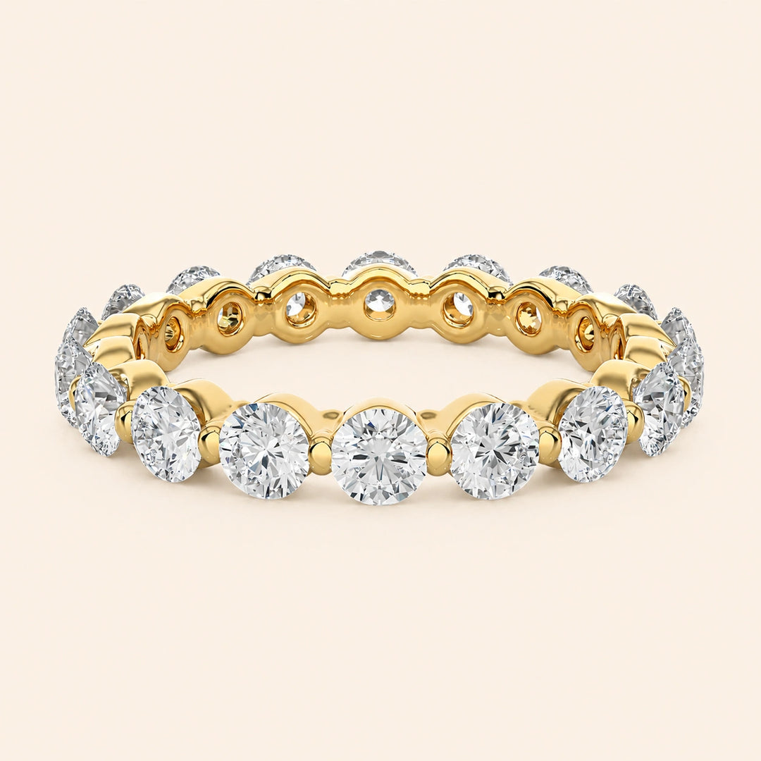 Front View Of Bar Prong Eternity Wedding Band