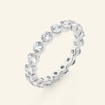 Load image into Gallery viewer, Angle View Of Bar Prong Eternity Wedding Band
