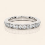 Load image into Gallery viewer, Front View Of Channel Set Eternity Wedding Band
