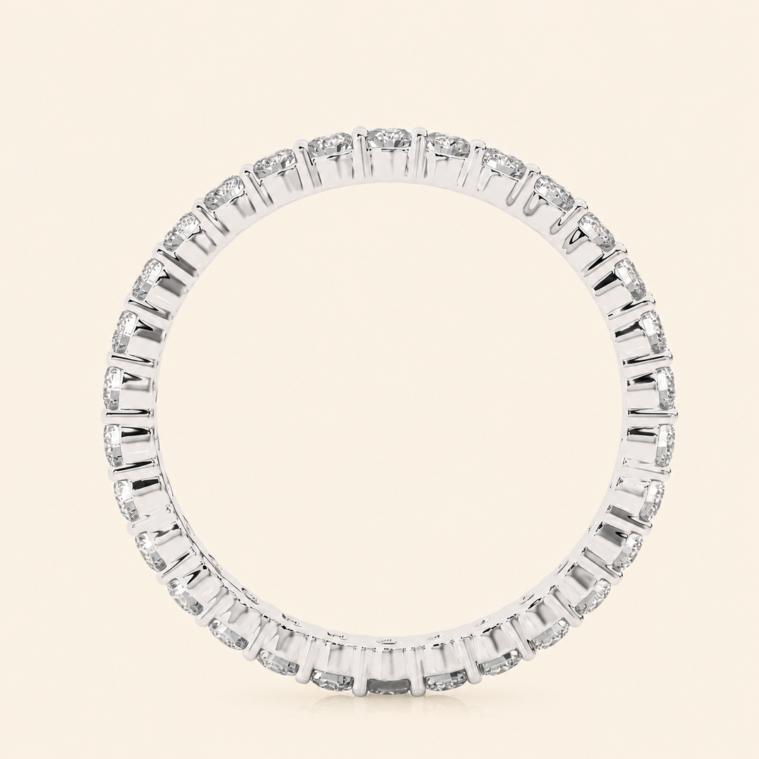 Back View Of Round Eternity Wedding Band
